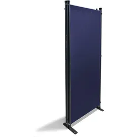 Quick Star Paravent 4 Teilig 165 x 220 cm Sonnen- - Sichtschutz Stellwand Faltbar Blau Metall, 220x170