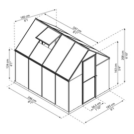 CANOPIA Mythos 6x8 Alu HKP 4 mm 4,6 m2 inkl. Bodenrahmen