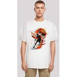 T-Shirt F4NT4STIC "Basketball Splash Sport OVERSIZE TEE", Herren, Gr. 3XL, weiß, Obermaterial: 100% Baumwolle, casual, oversize, Rundhals, Kurzarm ohne Bündchen, Shirts, Print