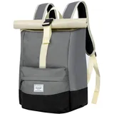 CALIYO Rolltop Rucksack Damen Groß, Laptop Rucksack Wasserdichter Backpack Schultasche mit Laptopfach Schule Studium Reisen