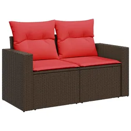 vidaXL Sofa Set 7-tlg. Braun/Rot Loungesofa