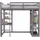stilvora Hochbett mit Schreibtisch 140 x 200 cm Kiefer massiv grau