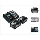 Makita Power Source Kit 40 V max. mit 2x BL 4040 Akku 4,0 Ah XGT ( 2x 191B26-6 + DC 40 RA Schnell Ladegerät XGT LXT ( 191E07-8 )