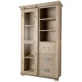 Massivmoebel24 Vitrine Mango 100 x 45 x 175 cm Weiß
