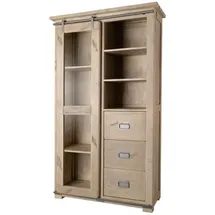 Massivmoebel24 Vitrine Mango 100 x 45 x 175 cm Weiß