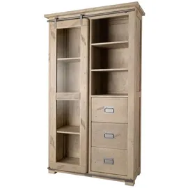 Massivmoebel24 Vitrine Mango 100 x 45 x 175 cm Weiß
