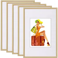 Woltu 5er Set Bilderrahmen Kunststoff New Lifestyle gold 21x29,7cm(