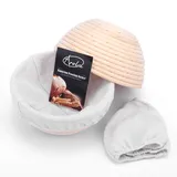 2 Pack 18cm Rund Gärkörbchen Banneton Brotform Korb,Handgewebter Natürlicher Rattan Gärkorb mit Leinen Liner Stoff,Backzubehör für Heim und Profi-Bäcker.