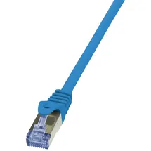Logilink CQ3036S RJ45 Patchkabel Cat 6a S/FTP Blau Flammwidrig, mit Rastnasenschutz