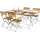 Mojawo Biergarten Set Klapptisch + 4 Klappstühle 120 x 60 x 0 cm braun/grau