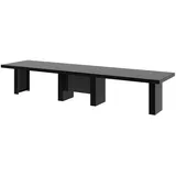 designimpex Esstisch Design Konferenztisch Tisch HEG-111 Hochglanz XXL ausziehbar 160-412cm schwarz