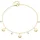 Smart Jewel Armband mit runden Plättchen und Zirkonia als Behang goldfarben 19 cm