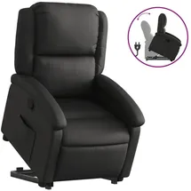 vidaXL Relaxsessel mit Aufstehhilfe Leder 58,9 x 99,5 x 73,8 cm Schwarz