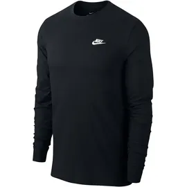 Nike Shirt CLUB - LS, BLACK/METALLIC SILVER - L