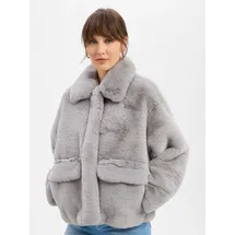 Edited Kunstfelljacke Carly in grau | Gr.: 36