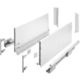 GTV Schubladenschienen AXIS PRO I Schubladenauszüge mit Vollauszug I Weiß I Belastbarkeit bis 40 kg I Push to Open Systeme I den Freien Zugang I Breite: 300 mm I Höhe: 200 mm
