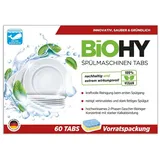 BIOHY Spülmaschinen Tabs (60 Tabs) | hochwirksamer 2-Phasen-Geschirr-Reiniger | Geschirrspültabs für kraftvolle Reinigung | streifenfreier Glanz | Vorratspackung