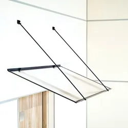 Vordach Bremen, Zugstangenvordach, Aluminium, Glas, Anthrazit, mit integrierter Regenrinne, individuell konfigurierbar