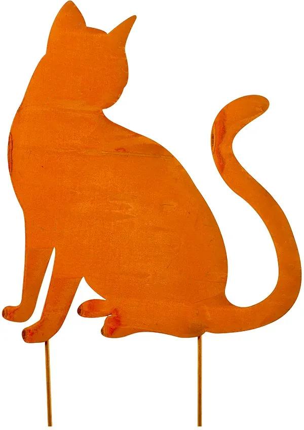 Katze Metall 26x41cm zum Stecken  - rost