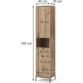 Vicco Eliza Viking Oak 40 x 190 cm mit Tür und Schublade