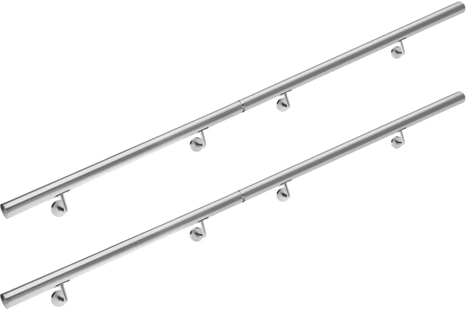 Handrail 4Pcs Set Stainless Steel 4m Wall-Mounted