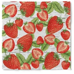 Sovie HORECA Serviette Erdbeeren aus Tissue 33 x 33 cm, 100 Stück Erdbeeren Obst