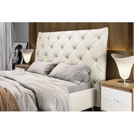 KAWOLA Bett ANNY Polsterbett Leder weiß 140x200cm