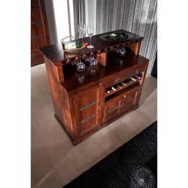 Massivmoebel24 Bar Akazie 140x66x125 nougat lackiert OXFORD 903