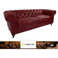 Ledersofa Chesterfield 2-Sitzer Royal Rouge Leder Vintage Sofa