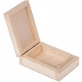 Holz Geschenkverpackung Schachtel Schmuckbox 11x8x4cm roter Velours Schmuckkiste