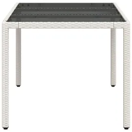 vidaXL Gartentisch mit Glasplatte 150 x 90 x 75 cm Weiß