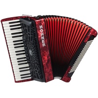 Hohner A16831S Bravo Line Facelift III -120 Bass Chromatisches Klavierakkordeon mit Gigbag, Rot
