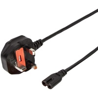 Logilink Monoprice Stromkabel schwarz, 1,8 m BS 1363 IEC C7,