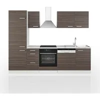 Vicco Optima Küchenzeile Edelgrau/Weiß 270 cm ohne ArbeitsplatteOptima