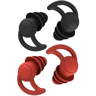 EIHI 2 Paar earplugs ohrstöpsel zum schlafen ohropax schlafen gehörschutzstöpsel konzert ohrstöpsel noise cancelling ohrstöpsel Wiederverwendbarer und Waschbare(schwarz+rot)