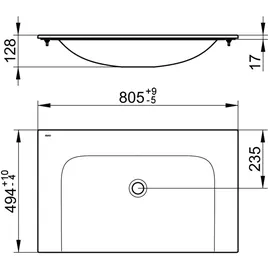 Keuco X-Line Waschtisch 80 x 49,3 cm (33160318000)