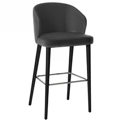 Amanda | Gastro Barhocker | Samt | Grau