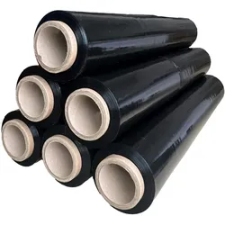 Leonado Vicenti Stretchfolie Palettenfolie Wickelfolie Umzugsfolie Schwarz 115m 500mm 25my 6er Pack