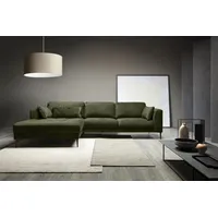 TRENDMANUFAKTUR Ecksofa »Luzi, wahlweise mit Schlaffunktion & Bettkasten. OTTOs Choice, L-Form«, Designsofa mit tollem Sitzkomfort, Metallfüße schwarz, Breite 280 cm, grün