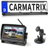 CARMATRIX Solar Rückfahrsystem 7" IPS-HD Monitor Rückfahrkamera für Wohnmobil, Wohnwagen, Transporter