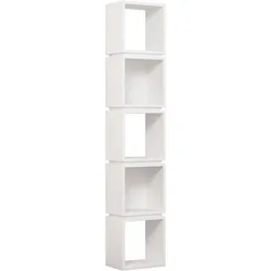 Bücherregal DECORTIE "Multi Bücherregal", weiß, B:32cm H:167cm T:22cm, Spanplatte, Regale, Leichte Montage, Lagerung, Platzsparend
