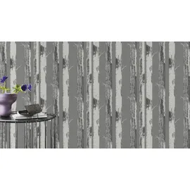 Rasch Textil Papiertapete mit Birkenstämmen, grau (grau,weiß), B:0,53m L:10,05m, Papier, Tapeten, Birkenwald