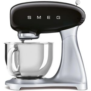 Smeg Küchenmaschine SMF02BLEU, 50er Retro Style, 800 Watt, mit Patisserie-Set, 4,8 Liter, schwarz