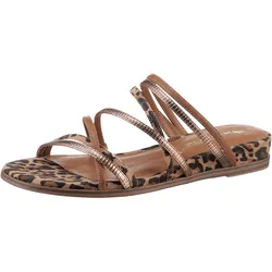 Pantolette, Keilabsatz, Sommerschuh, Schlupfschuh in veganer Verarbeitung, Gr. 36, braun-leooptik, , 25669532-36
