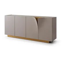KAWOLA Sideboard EMMA grau Fuß Edelstahl messingfarben