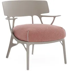Kartell A.I. Lounge-Sessel aus recycelten Material inkl. Sitzpolster - Grau