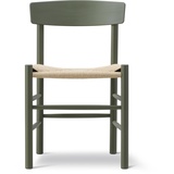 J39 Mogensen Stuhl, buche khaki green / sitz schnurgeflecht natur