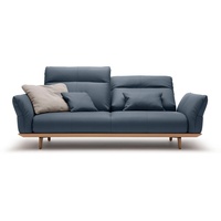 hülsta sofa 3-Sitzer hs.460, Sockel in Eiche, Füße Eiche natur, Breite 208 cm blau|grau