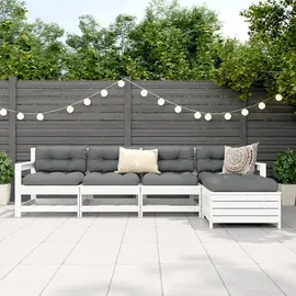 vidaXL Garten-Lounge-Set 5-tlg. weiß Kiefer