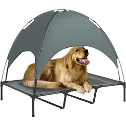 PawHut Hundebett Metall, Oxford, Netzstoff, Taftstoff